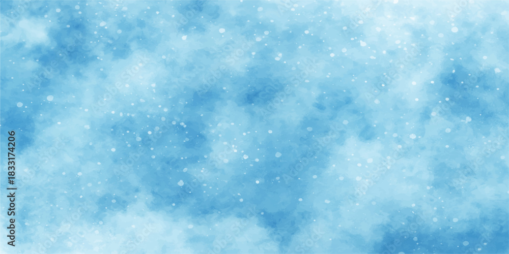 Fototapeta premium Abstract winter blue snowfall pattern texture background with bright snowflake light design for Christmas and New Year celebration