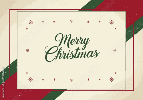 Elegant Christmas Greeting Card with Festive Motifs and Vintage Color Palette for Holiday Wishes