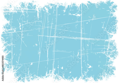 Distressed icy blue background with abstract white scratches for winter-themed graphic design projects