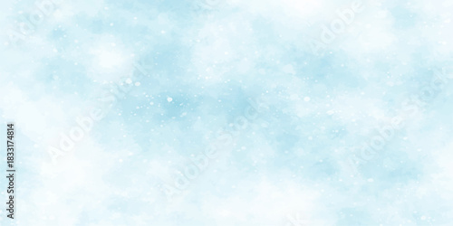 Bright blue sky cloudscape nature background with light winter clouds