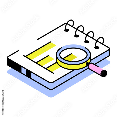 An isometric style icon depicting business report