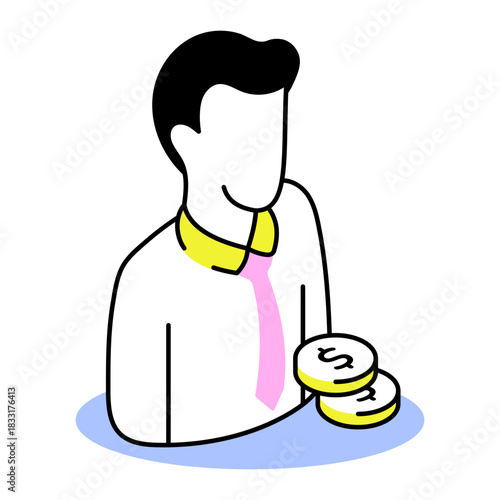Obraz na plátne An isometric style icon representing capitalist