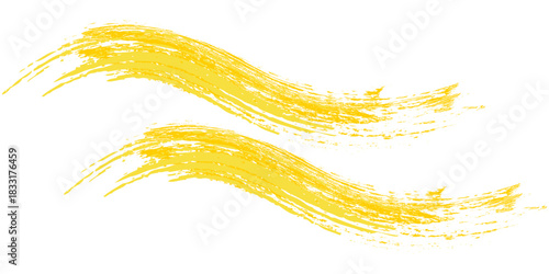 Hand drawn yellow color ink paint brush strokes isolated text design quote or text information. Graphic elements painted for text information, ads, offer, big, splatter stains, paintbrush, overlay