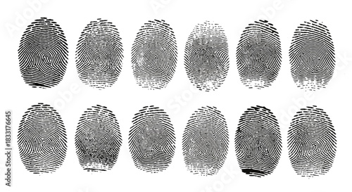 Unique fingerprints pattern provides a secure background for identity and security checks
