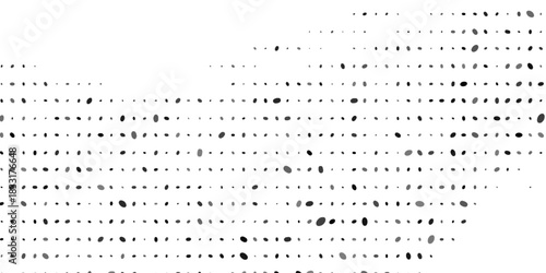 Halftone wavy swirl, dot pattern abstract curve, organic shape with monochrome gradient dotted texture. Isolated tendy design element. vector illustration