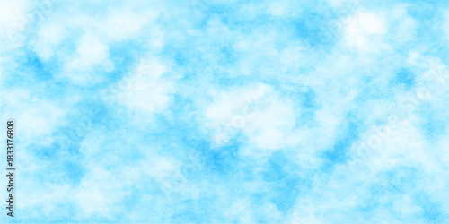 Beautiful blue sky and white cumulus clouds on a sunny summer day