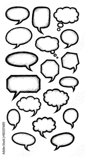 Hand drawn speech bubbles offer creative possibilities for expressive dialogue and unique text layout
