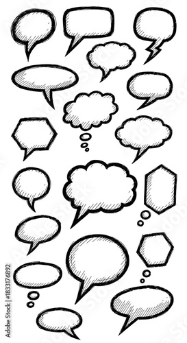 Sketchy speech bubbles pack for your next creative project or witty conversation design element pack