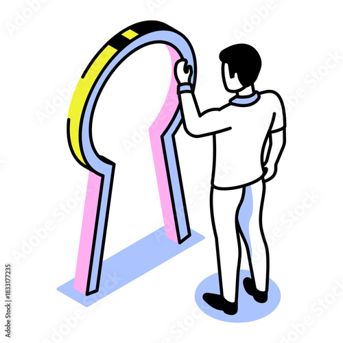 An isometric style icon showing unlocking opportunities