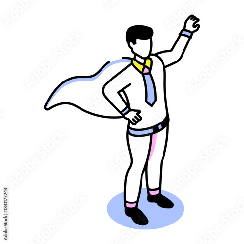 An isometric style icon depicting self confidence