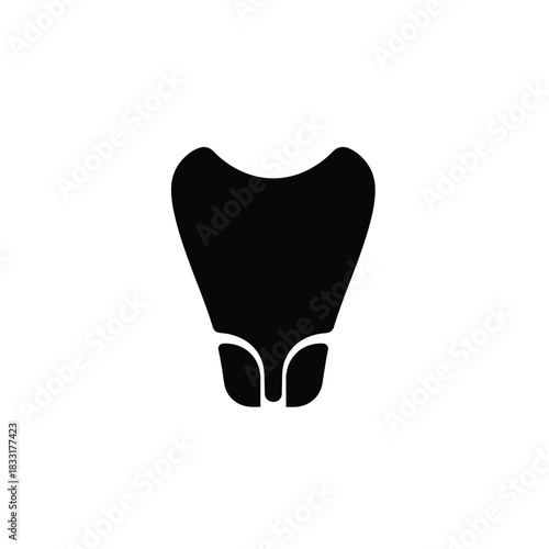 Black silhouette of a tooth on white background dental
