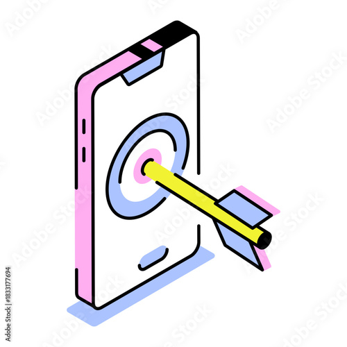An isometric style icon showing target audience