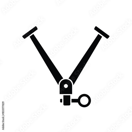 Black silhouette of a trailer hitch coupler with a ring