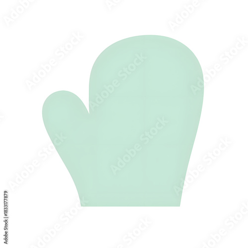 Mint green oven mitt isolated on transparent  background  