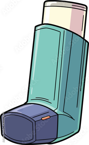 Asthma inhaler medical device vector illustration isolated on transparent background