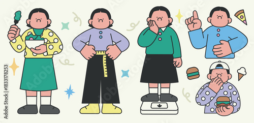 New Year Resolution Diet Illustration