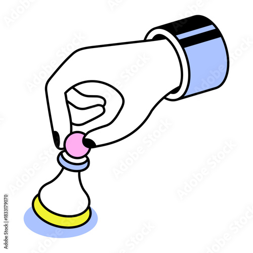 An isometric style icon depicting strategy