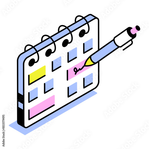 An isometric style icon representing gantt chart