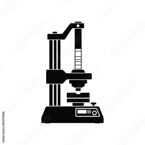 Black silhouette of a universal testing machine equipment