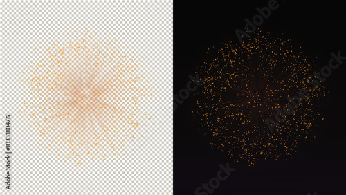 Peach Pink Soft Sparkle Firework Glow wit smoke Transparent Background Wedding