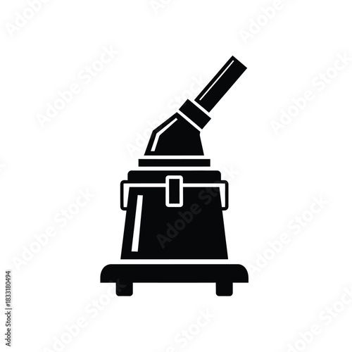 Black silhouette of a vacuum cleaner on white background