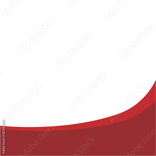 Red wave border ornament. Template divider for poster, greeting card, brochure, and banner.