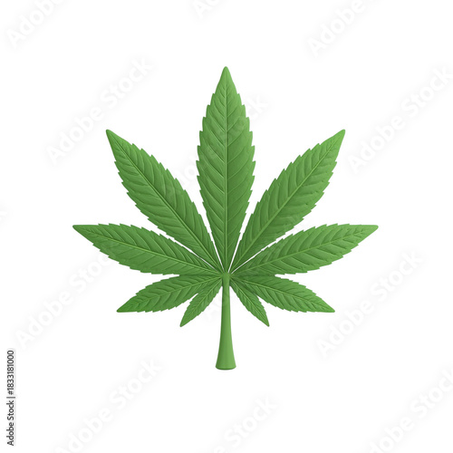 Symmetrical cannabis leaf illustration against a stark black background creating visual interest