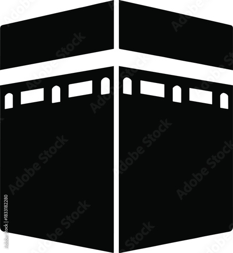 Kaaba in mecca, holiest site in islam and ultimate muslim pray icon for worldwide pilgrimage and worship