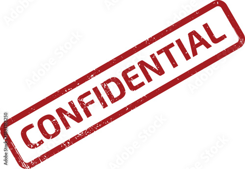 Red Ink Confidential Stamp on White Background Indicating Document Security and Restriction Access
