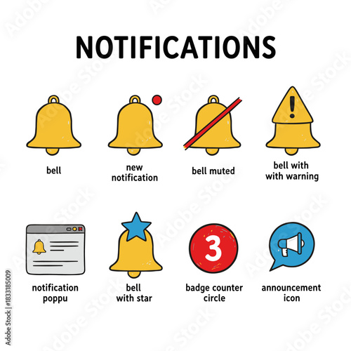 Notifications icon set