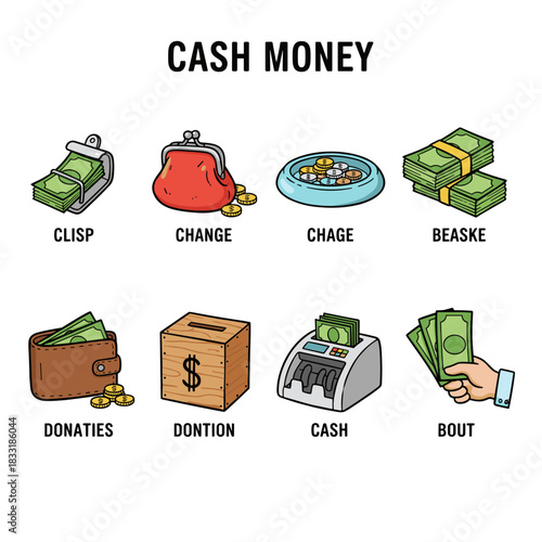 Cash money humorous finance illustrations