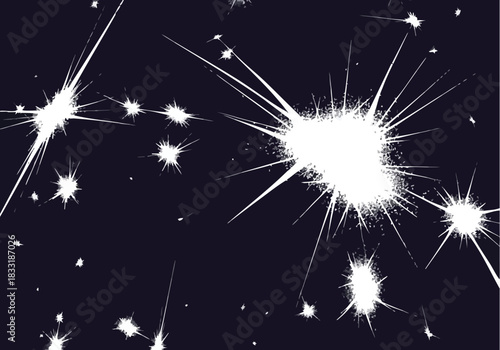 Luminous abstract bursts of light illuminating a dark cosmic expanse for a captivating visual design element