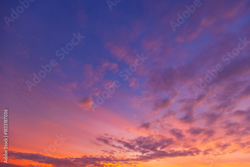 Canvas Print Pink sky and clouds backdrop,Sunset sky background with natural light and clouds