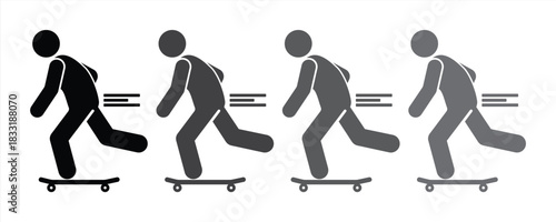 Skateboard Rider Icon Silhouette