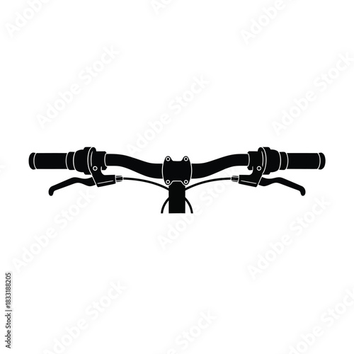 Black silhouette of bicycle handlebars and brake levers