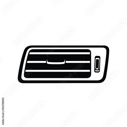 Black silhouette of car air vent on white background