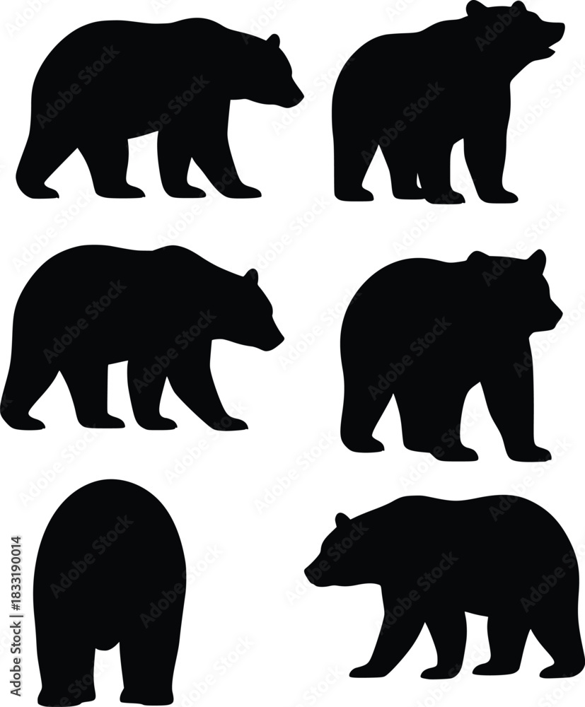 Fototapeta premium bear silhouette vector illustration