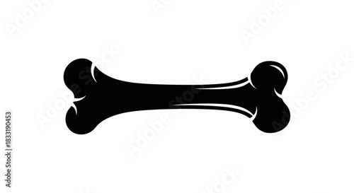 Black and White Dog Bone Illustration for Pet Products.