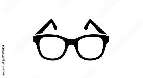 Black and White Glasses Icon for Vision Correction.