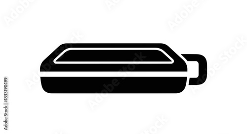 Black and White Icon of a Lunch Box.
