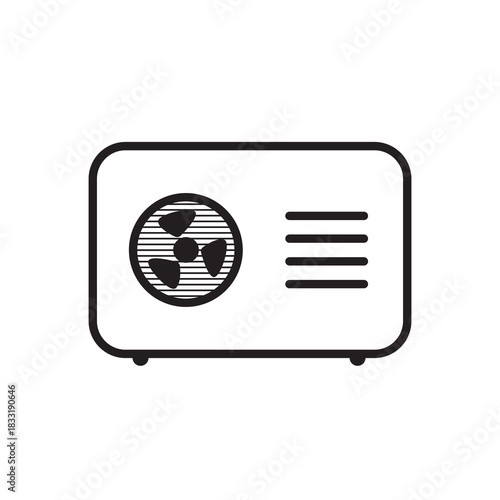 heat pump icon or air conditioner vector symbol. climate device