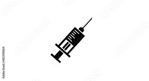 Black and White Syringe Illustration for Medical Use 1.