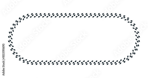 race track frame, rounded oval racetrack, circuit outline,. black and white border for racing motorsport.
