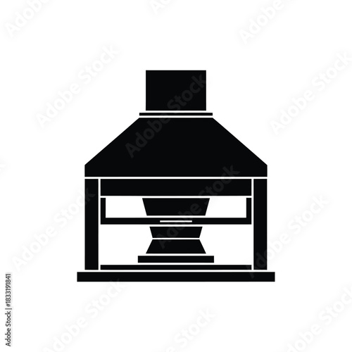 Black silhouette of kitchen range hood vent vector