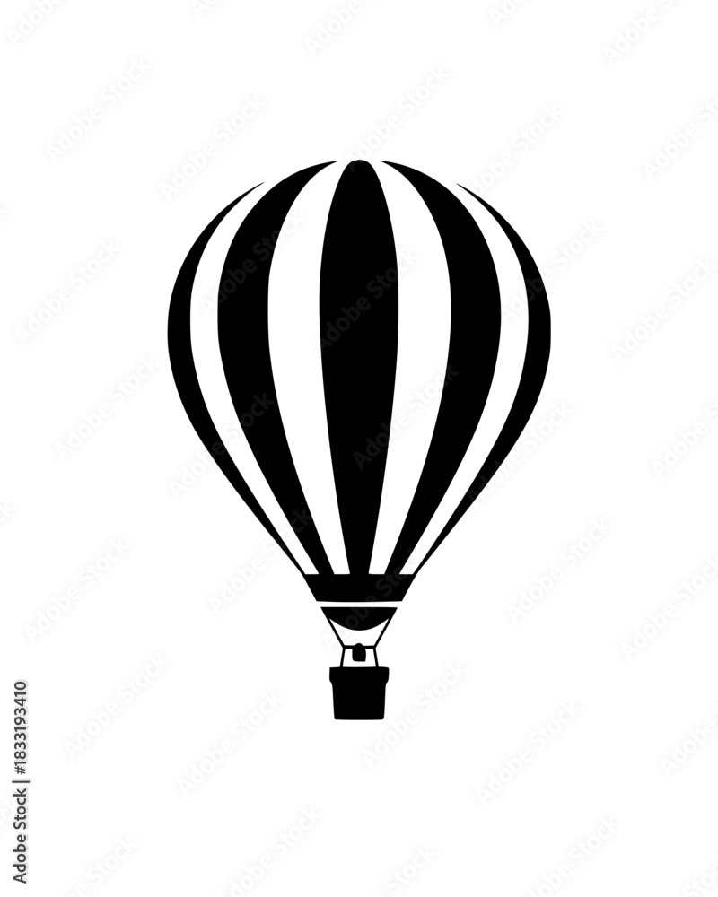 Fototapeta premium Striking hot air balloon graphic for travel adventures and uplifting designs, a vector icon