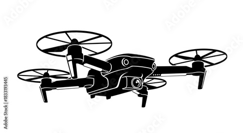 Drone Silhouette Modern Technology for Aerial Photography.