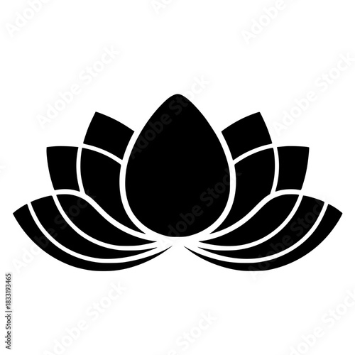 Elegant lotus flower icon, symbolizing purity and enlightenment for mindful designs and spiritual art