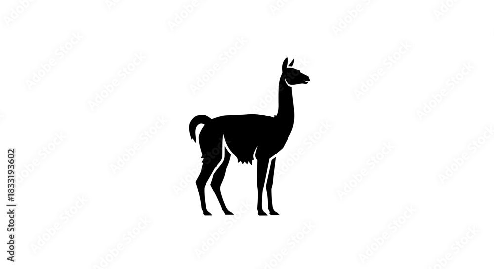 Fototapeta premium Elegant Llama Silhouette A Minimalist Animal Illustration.
