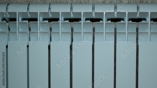 House in a cold winter. Heating with steam radiators. Heat accumulation in the heating system. Central heating in the cold season. Preparing for winter 