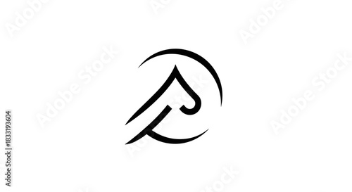 Elegant Horse Head Logo Design with Circular Outline.